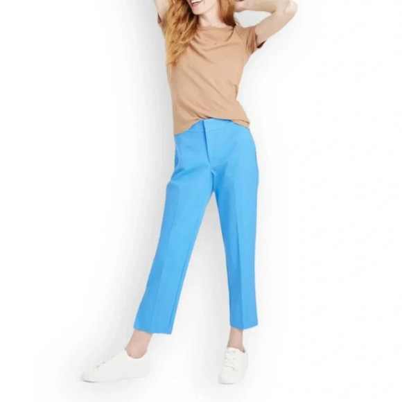Size 10 Mid-Rise Slim Straight Fit Side Split Trousers Blue A New Day - Picture 2 of 8